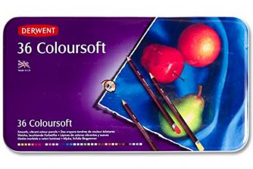 Derwent Coloursoft | Metalletui mit 36 Stiften