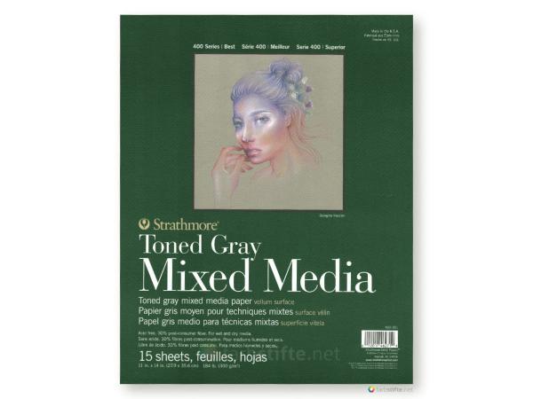Strathmore 400 Toned Gray Mixed Media 11 x 14" (ca. 28 x 36 cm)